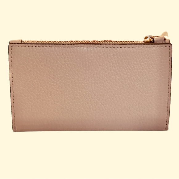 Kate Spade Jackson Small Bifold Pebbled Leather Wallet in Muted Taupe NWT - Picture 2 of 10